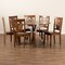 Baxton Studio Liese Modern and Contemporary Transitional Walnut Brown Finished Wood 7-Piece Dining Set 178-11383-10893-Zoro - alternate 4